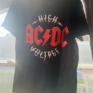 AC/DC Black and Red High Voltage Women's Top